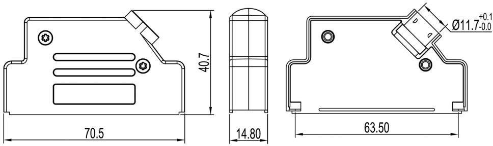 Encitech DVSL37-K 6560-0206-34 D-SUB Gehäuse Polzahl: 37 Zinkdruckguss 45° Metall 1St.