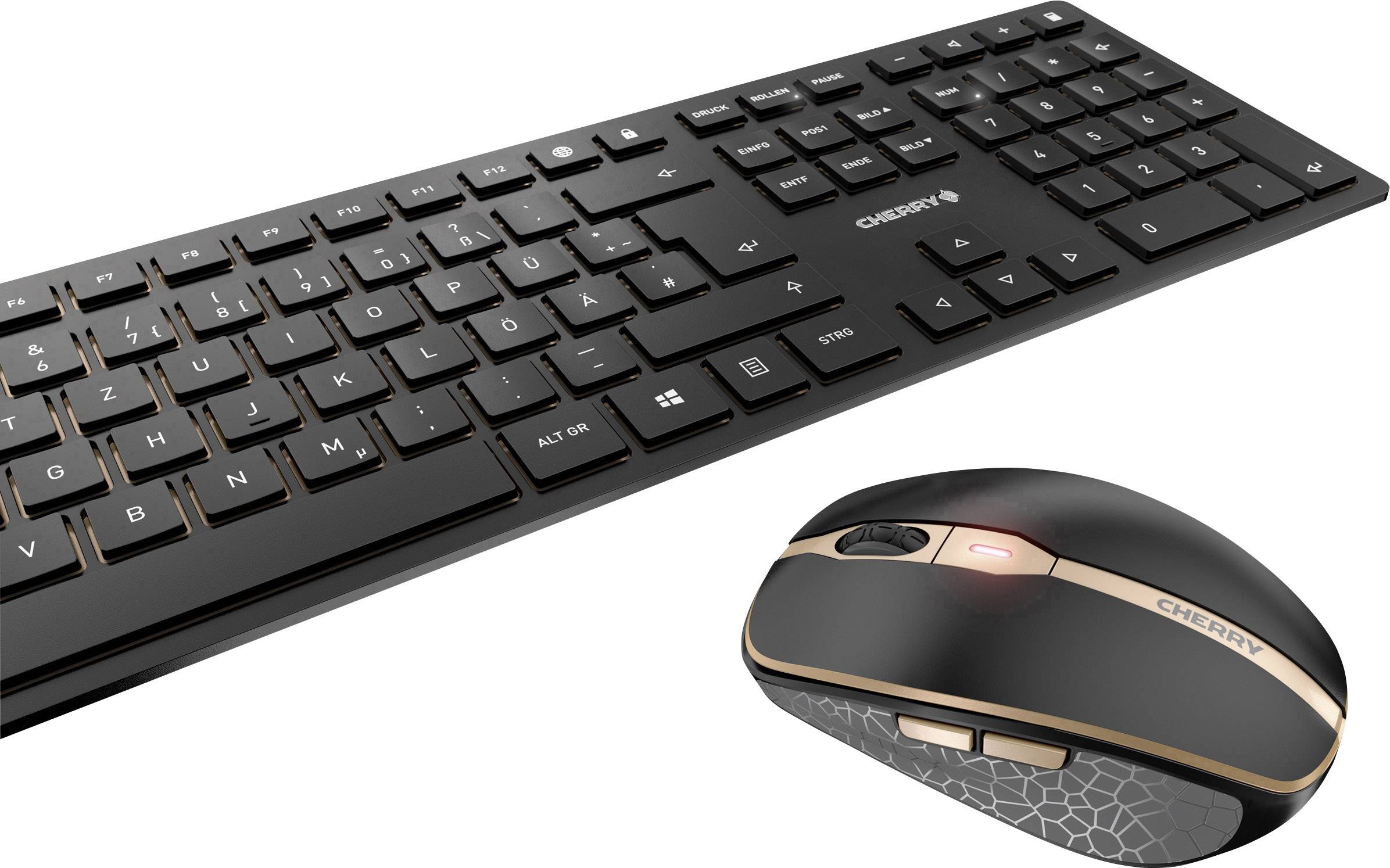 CHERRY DW 9000 SLIM Bluetooth® Tastatur, Maus-Set Deutsch, QWERTZ, Windows® Schwarz