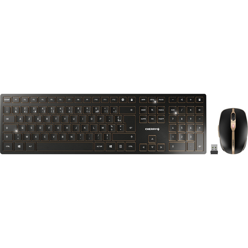 CHERRY DW 9000 Slim Bluetooth® Tastatur, Maus-Set Französisch, AZERTY Schwarz