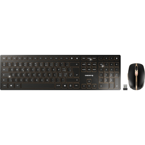 CHERRY DW 9000 Slim Bluetooth® Tastatur, Maus-Set Schweiz, QWERTZ, Windows® Schwarz