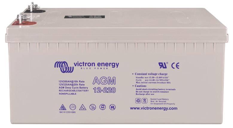 Victron Energy Deep Cycle BAT412201084 Bleiakku 12V 220Ah Blei-Vlies (AGM) (B x H x T) 238 x 522 x 240mm