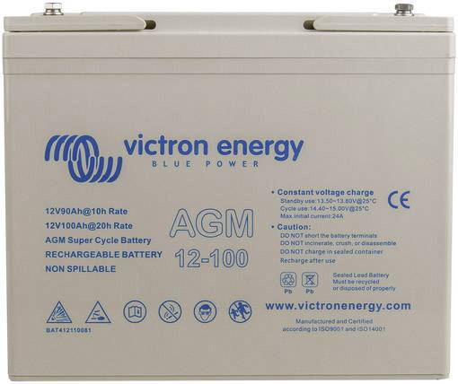 Victron Energy Super Cycle BAT412110081 Bleiakku 12V 100Ah Blei-Vlies (AGM) M6-Schraubanschluss