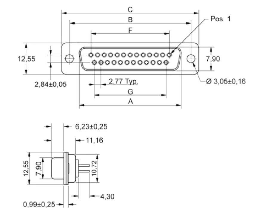 Encitech DD09-FTBS 2103-0100-11 D-SUB Buchsenleiste 180° Polzahl: 9 Lötpins Tray