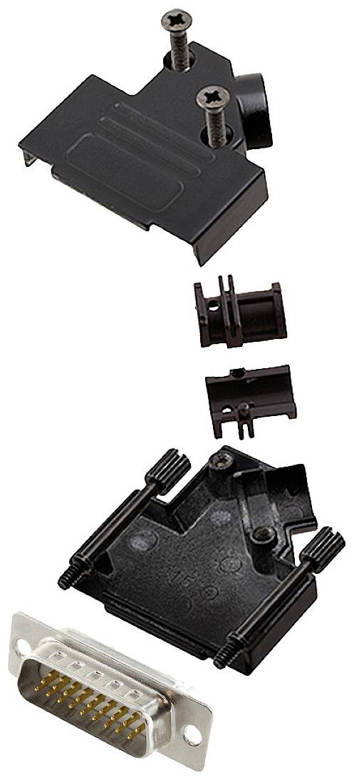 Encitech D45ZK15-BK-HDP26-W-K 6355-8104-02 D-SUB Stiftleisten-Set 45° Polzahl: 26 Lötkelch 1St.