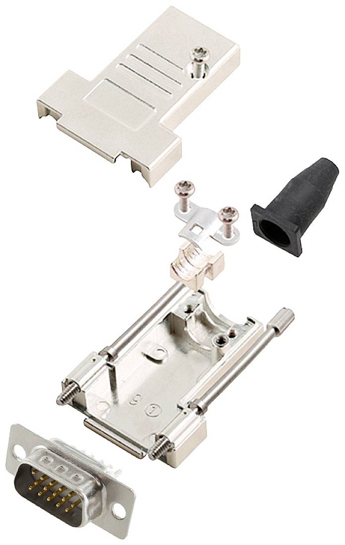 Encitech DTSL09-LJSRG-T-HDP15-W-K 6355-8041-01 D-SUB Stiftleisten-Set 180 ° Polzahl: 15 Lötkelch 1