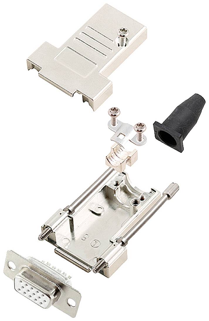 Encitech DTSL09-LJSRG-T-HDS15-W-K 6355-8041-11 D-SUB Buchsenleisten-Set 180° Polzahl: 15 Lötkelch 1St.