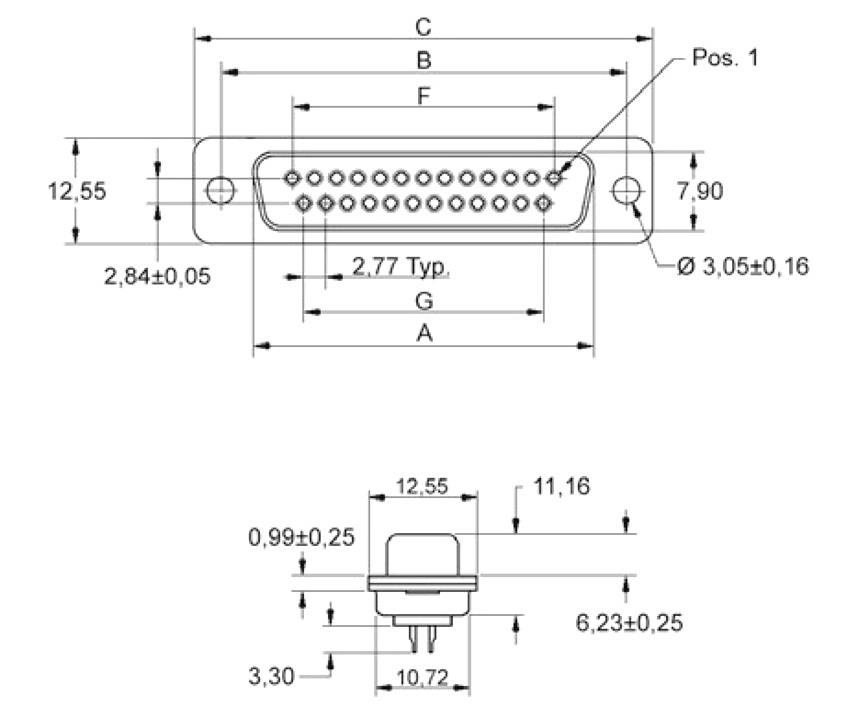 Encitech DB50-SS 2101-0180-15 D-SUB Buchsenleiste 180° Polzahl: 50 Lötkelch 1 St. Tray