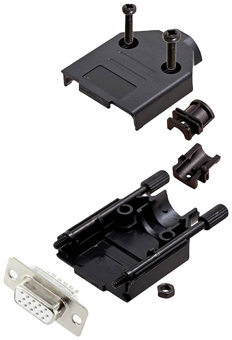 Encitech DTPK-P-09-HDS15-W-K 6355-8053-11 D-SUB Buchsenleisten-Set 180° Polzahl: 15 Lötkelch