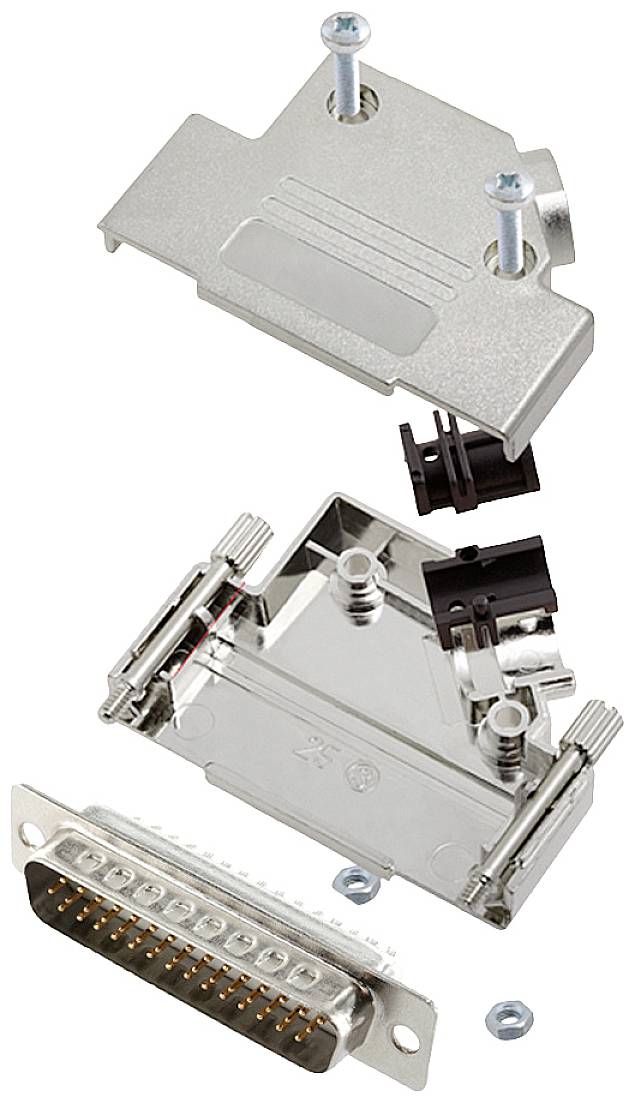 Encitech D45PK-M-25-HDP44-W-K 6355-8057-03 D-SUB Stiftleisten-Set 45 ° Polzahl: 44 Lötkelch 1 St.