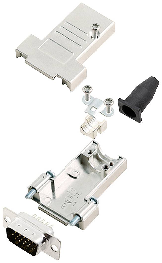 Encitech DTSL09-SJSRG-T-HDP15-K 6355-0088-01 D-SUB Stiftleisten-Set 180° Polzahl: 15 Lötkelch 1St.