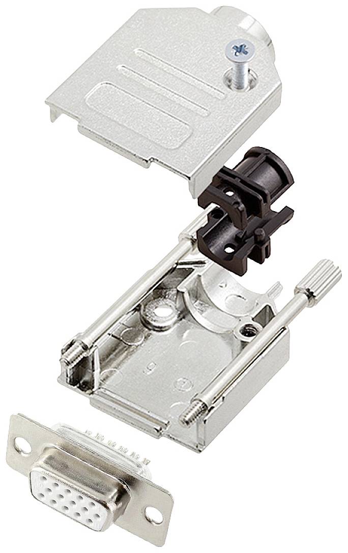 Encitech DTZK09-HDS15-W-K 6355-8012-11 D-SUB Buchsenleisten-Set 180° Polzahl: 15 Lötkelch 1St.