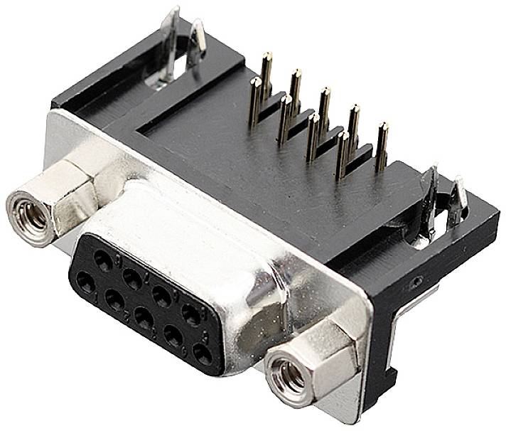 Encitech DRB-09F-TBG-110 2103-2100-11 D-SUB Buchsenleiste 90° Polzahl: 9 Lötpins Tray