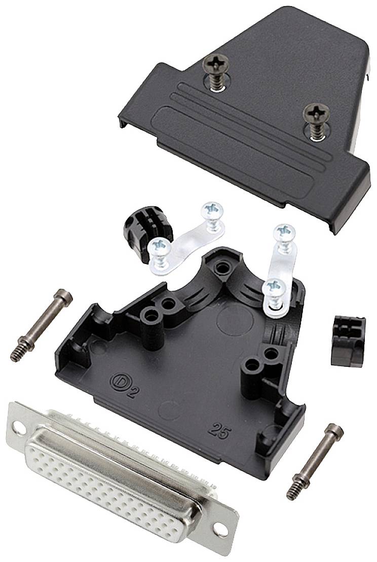 Encitech TRI-P-25-HDS44-W-K 6355-8068-13 D-SUB Buchsenleisten-Set 180° Polzahl: 44 Lötkelch 1St.