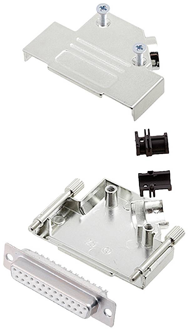 Encitech D45ZK25-DMS-W-K 6355-8003-33 D-SUB Buchsenleisten-Set 45° Polzahl: 25 Lötkelch 1St.