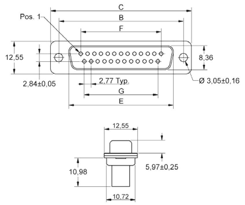 Encitech DBC09-SP 2101-0190-01 D-SUB Stiftleiste 180° Polzahl: 9 Crimpen Tray