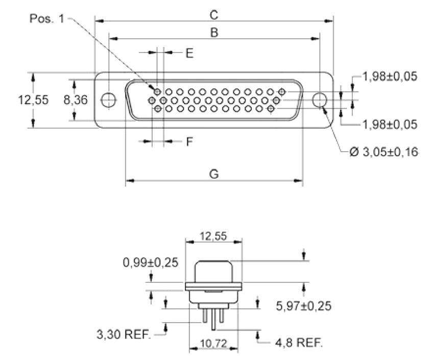 Encitech HDD-26-M-T-B-M 2103-0400-02 D-SUB Stiftleiste 180° Polzahl: 26 Lötpins 1 St. Tray