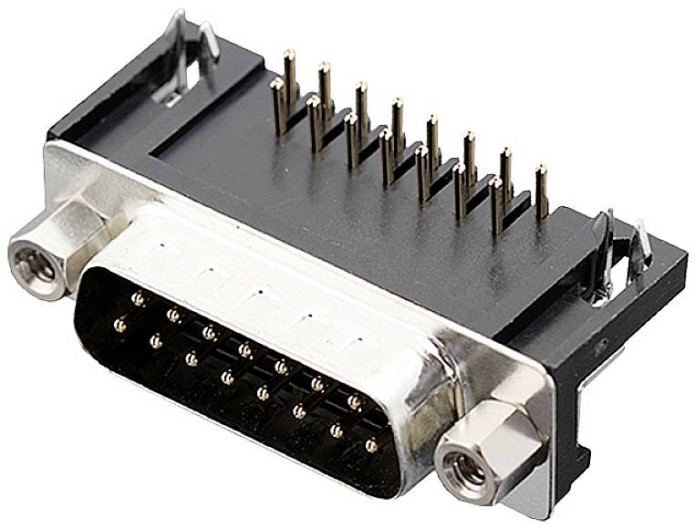 Encitech DRB-15M-TBG-110 2103-2100-02 D-SUB Stiftleiste 90° Polzahl: 15 Lötpins Tray