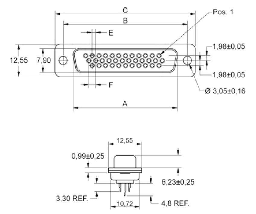 Encitech HDS-62-F-T-B-S 2101-0300-14 D-SUB Buchsenleiste 180° Polzahl: 62 Lötkelch 1 St. Tray