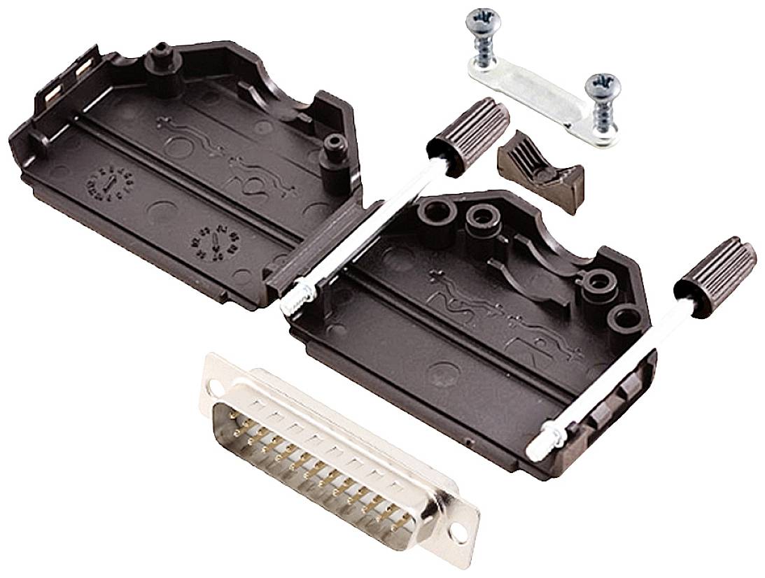 Encitech DPPK25-BK-DBP-W-K 6355-8001-03 D-SUB Stiftleisten-Set 180° Polzahl: 25 Lötkelch