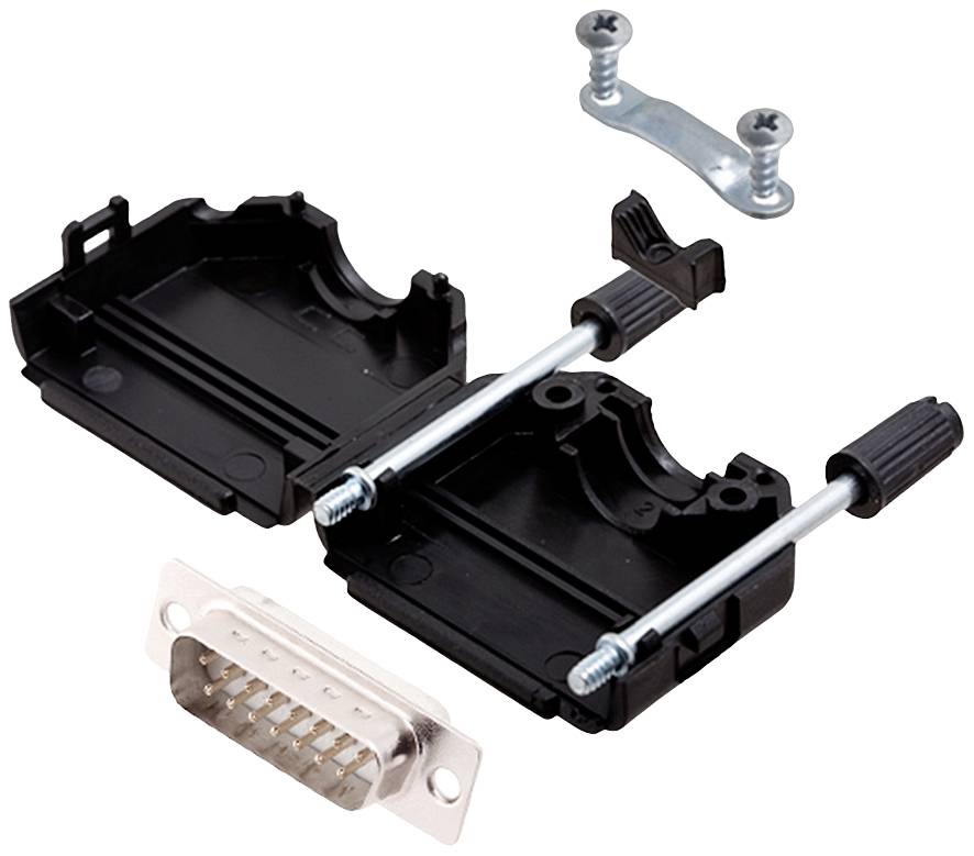 Encitech DPPK15-BK-DMP-W-K 6355-8054-02 D-SUB Stiftleisten-Set 180° Polzahl: 15 Lötkelch 1St.