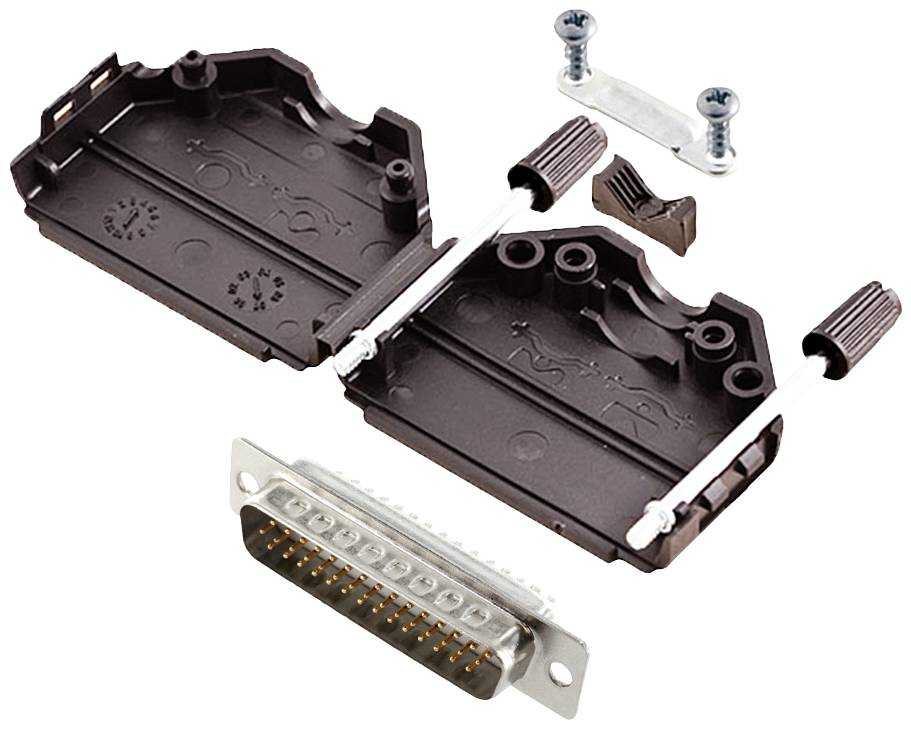 Encitech DPPK25-BK-HDP44-W-K 6355-8011-03 D-SUB Stiftleisten-Set 180 ° Polzahl: 44 Lötkelch 1 St.