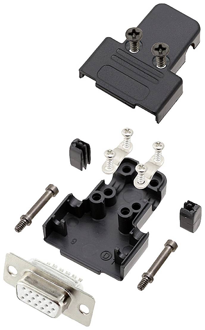 Encitech TRI-P-09-HDS15-W-K 6355-8068-11 D-SUB Buchsenleisten-Set 180 ° Polzahl: 15 Lötkelch