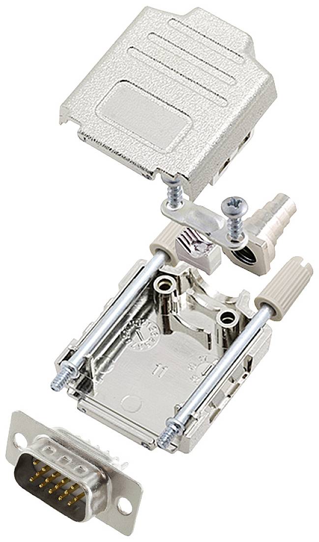 Encitech DPPK09-M-HDP15-W-K 6355-8014-01 D-SUB Stiftleisten-Set 180° Polzahl: 15 Lötkelch 1St.