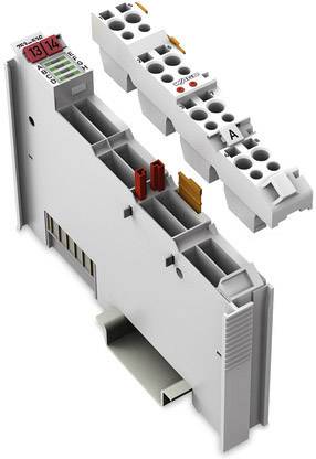 Industriekomponente mit Steckverbindern, nummerierten Slots und farbcodierten Anschlüssen. Geeignet für modulare elektrische Systeme.