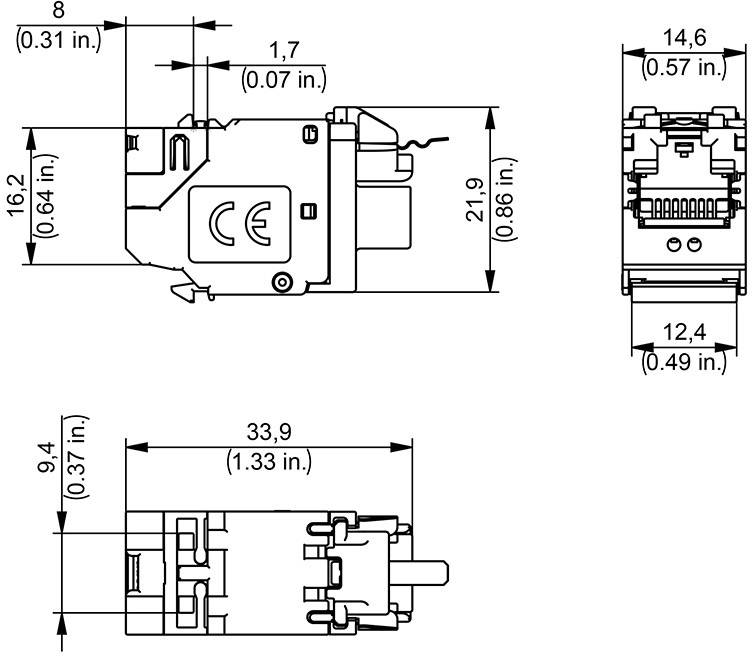 Telegärtner 100023211 RJ45-Steckverbinder CAT 8.1 100023211 Buchse Polzahl Sensoren 8P8C Metall 1St.