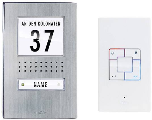 M-e modern-electronics ADV 1141 Vistadoor Türsprechanlage Kabelgebunden Komplett-Set Edelstahl, Weiß