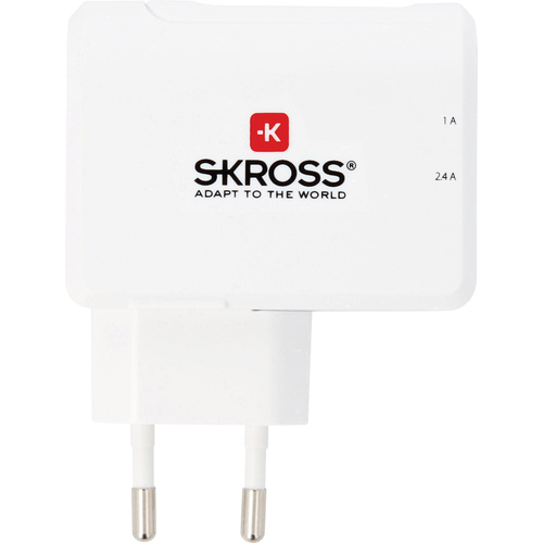 Skross USB-Ladegerät Steckdose Ausgangsstrom (max.) 3.4 A Anzahl Ausgänge: 2 x USB-Stecker