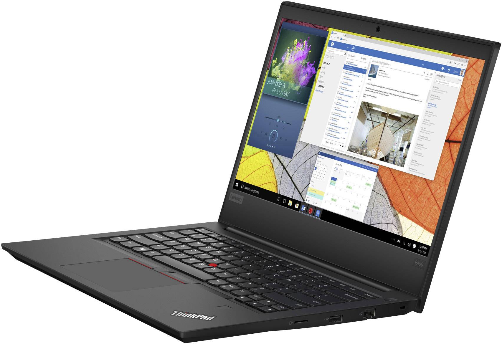 Lenovo ThinkPad E490 20N8 35.6 cm (14.0 Zoll) Notebook Intel Core i7 i7-8565U 16 GB   512 GB SSD AMD Radeon RX 550 Windows® 10 Pro Schwarz