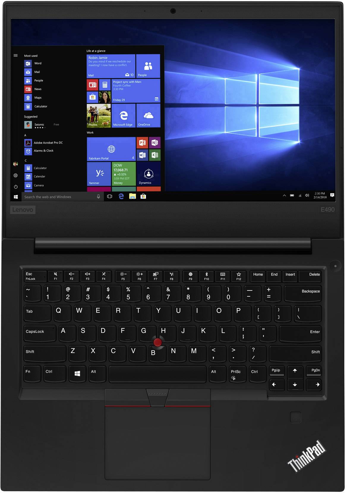 Lenovo ThinkPad E490 20N8 35.6 cm (14.0 Zoll) Notebook Intel Core i7 i7-8565U 16 GB   512 GB SSD AMD Radeon RX 550 Windows® 10 Pro Schwarz