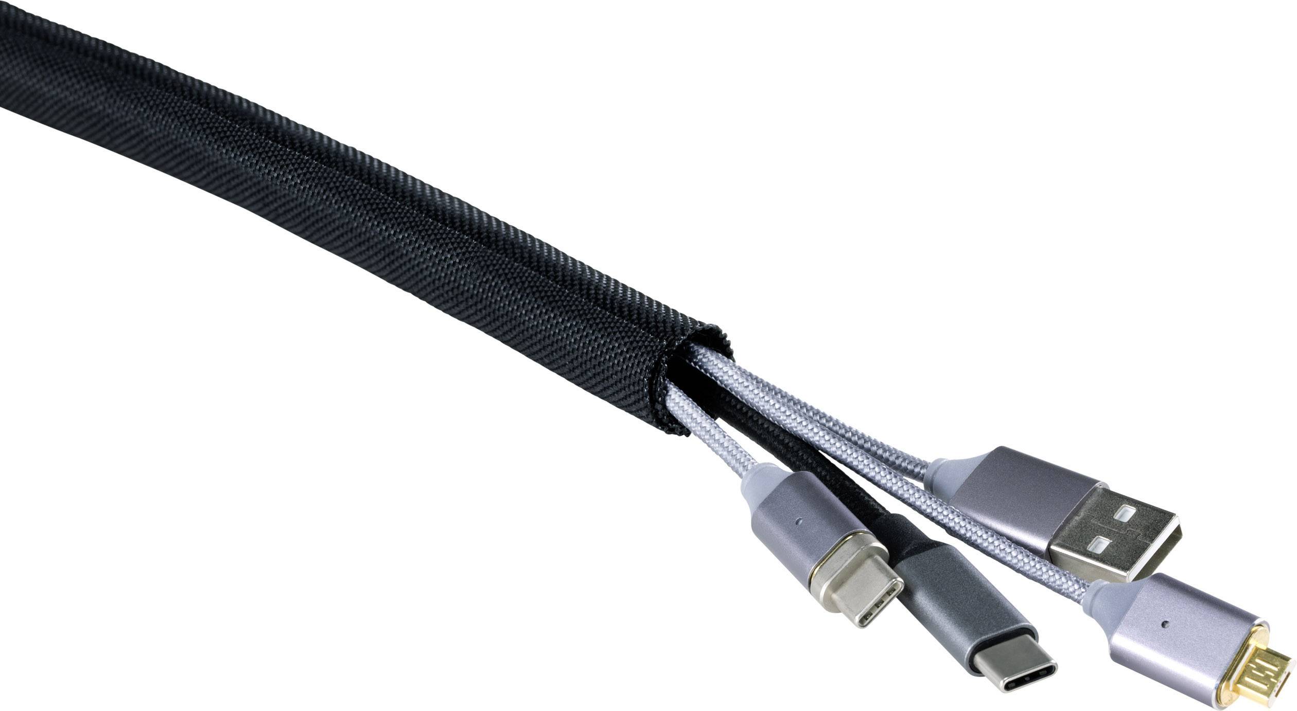 TRU COMPONENTS TC-7703280 Geflechtschlauch Schwarz PET 13 bis 21mm Meterware