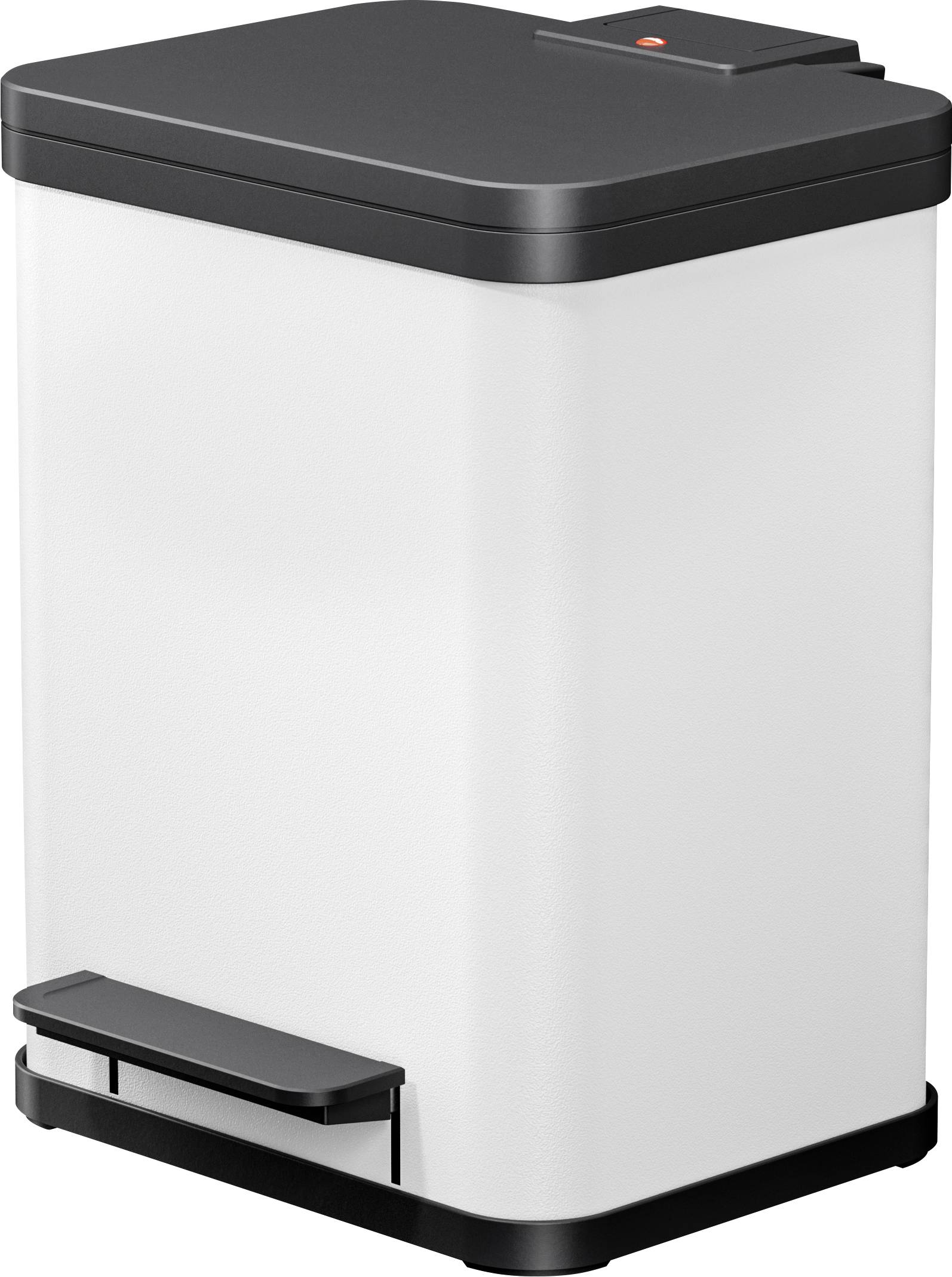Hailo Öko uno plus M 6192300 Mülleimer 17l Stahlblech (B x H x T) 320 x 430 x 340mm Weiß Fuß-Tretmechanik 1St.