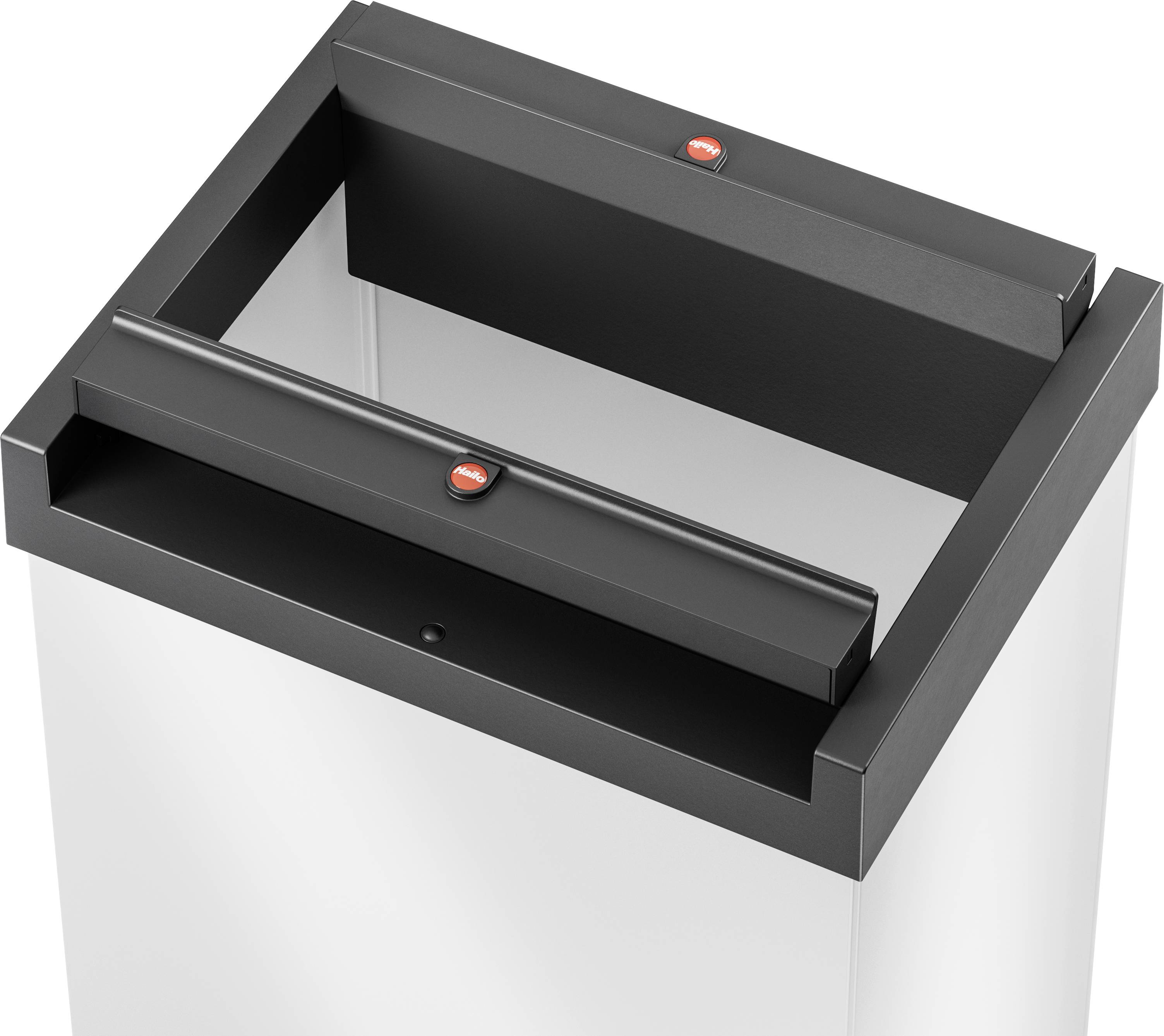 Hailo Big-Box Swing L 8401310 Mülleimer 35 l Stahlblech (B x H x T) 339 x 545 x 260 mm Weiß, Schwarz Selbstschließender Schwingdeckel 1 St.