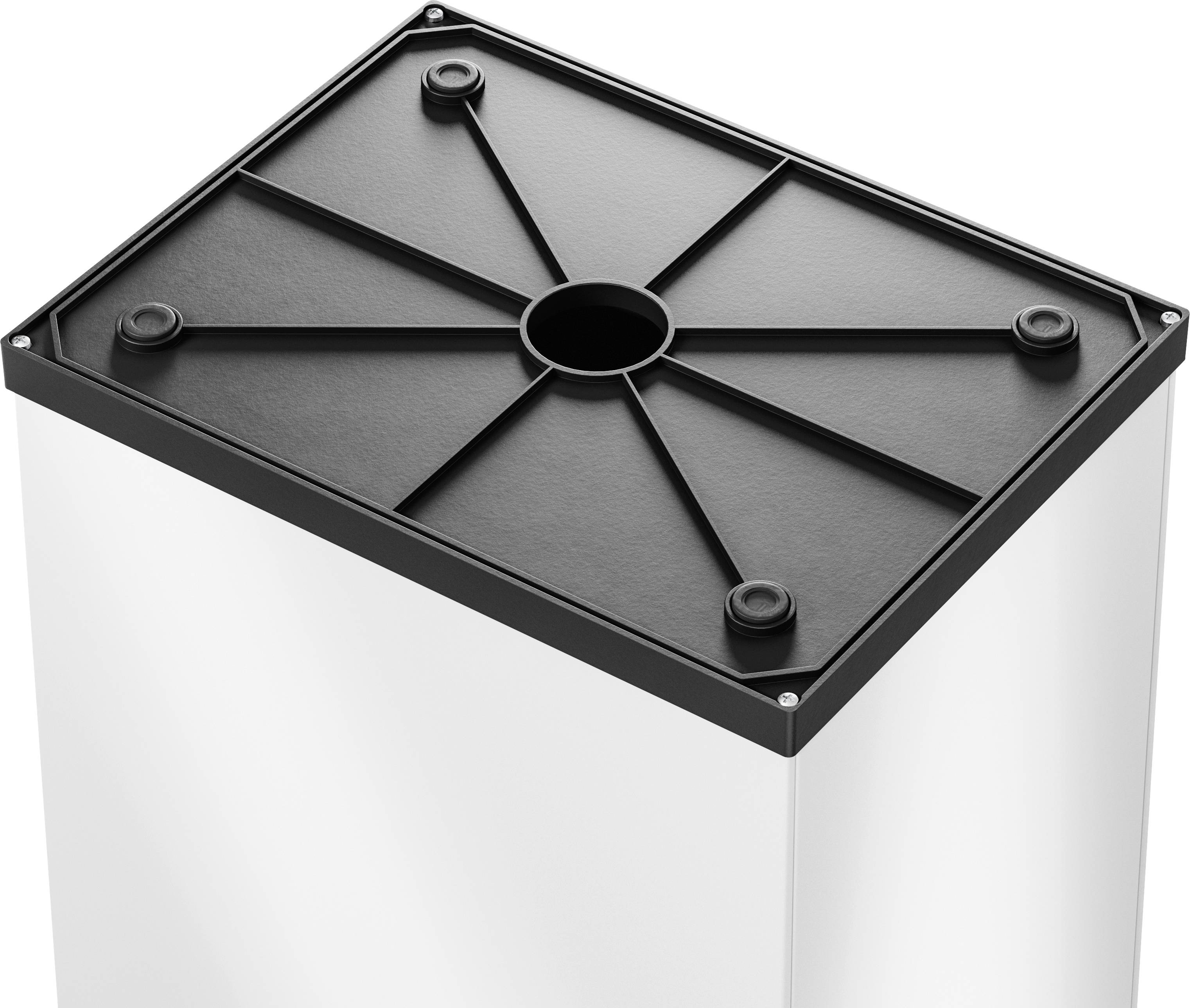 Hailo Big-Box Swing L 8401310 Mülleimer 35 l Stahlblech (B x H x T) 339 x 545 x 260 mm Weiß, Schwarz Selbstschließender Schwingdeckel 1 St.