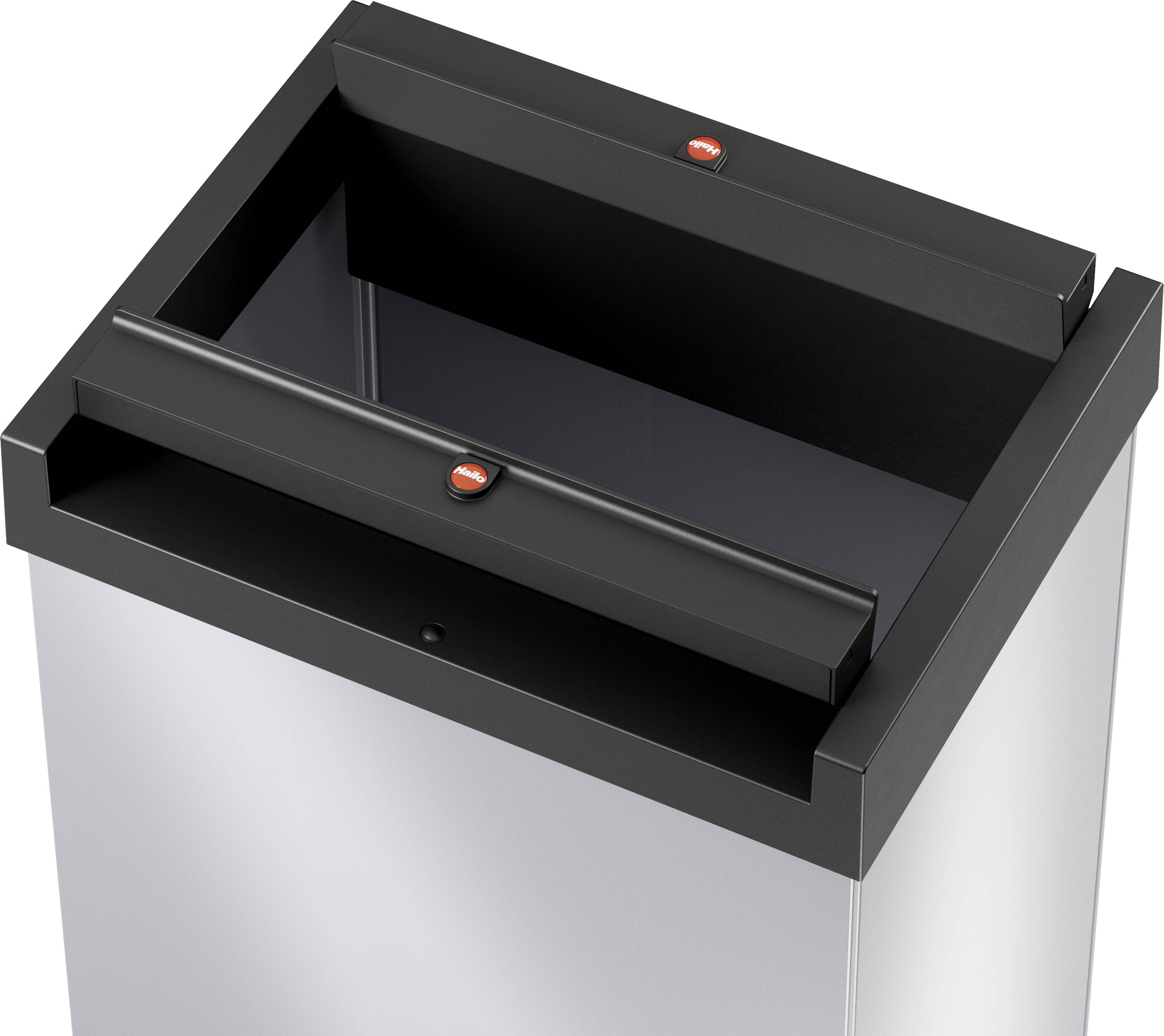 Hailo Big-Box Swing L 0840-121 Mülleimer 35l Stahlblech (B x H x T) 339 x 545 x 260mm Silber, Schwarz Selbstschließender