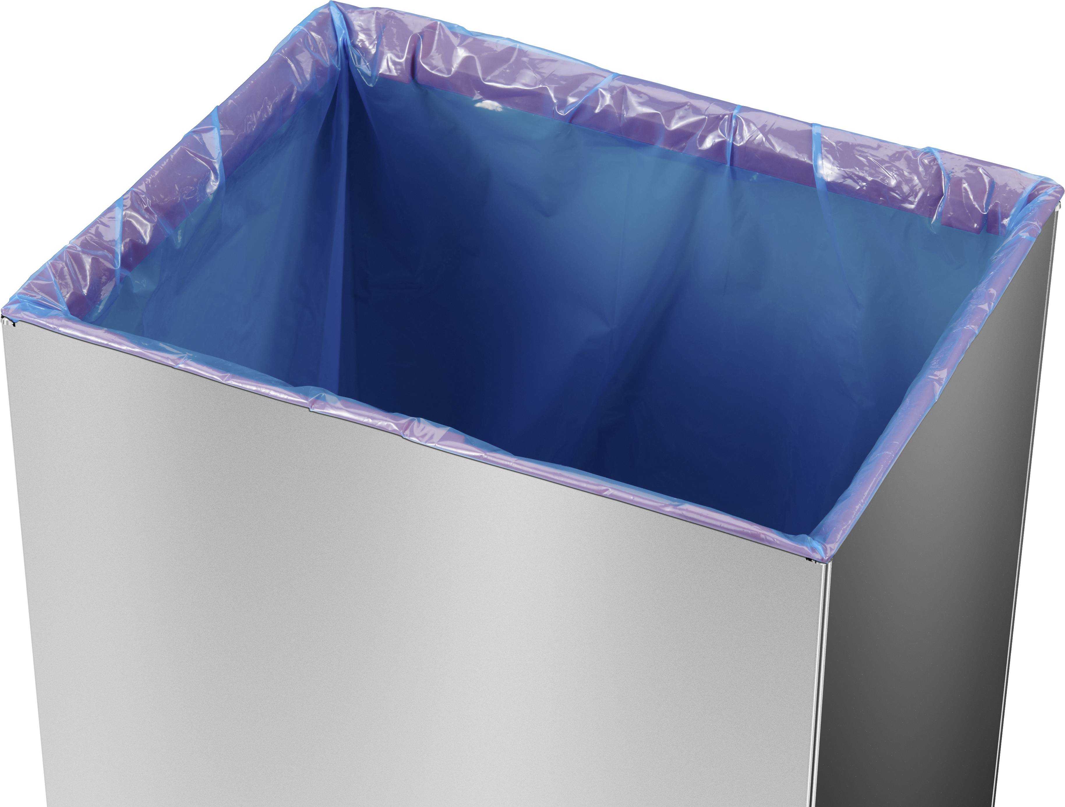 Hailo Bix-Box Swing XL 8602110 Mülleimer 52 l Edelstahl (B x H x T) 339 x 763 x 260 mm Silber, Schwarz Selbstschließender Schwingdeckel 1 St.