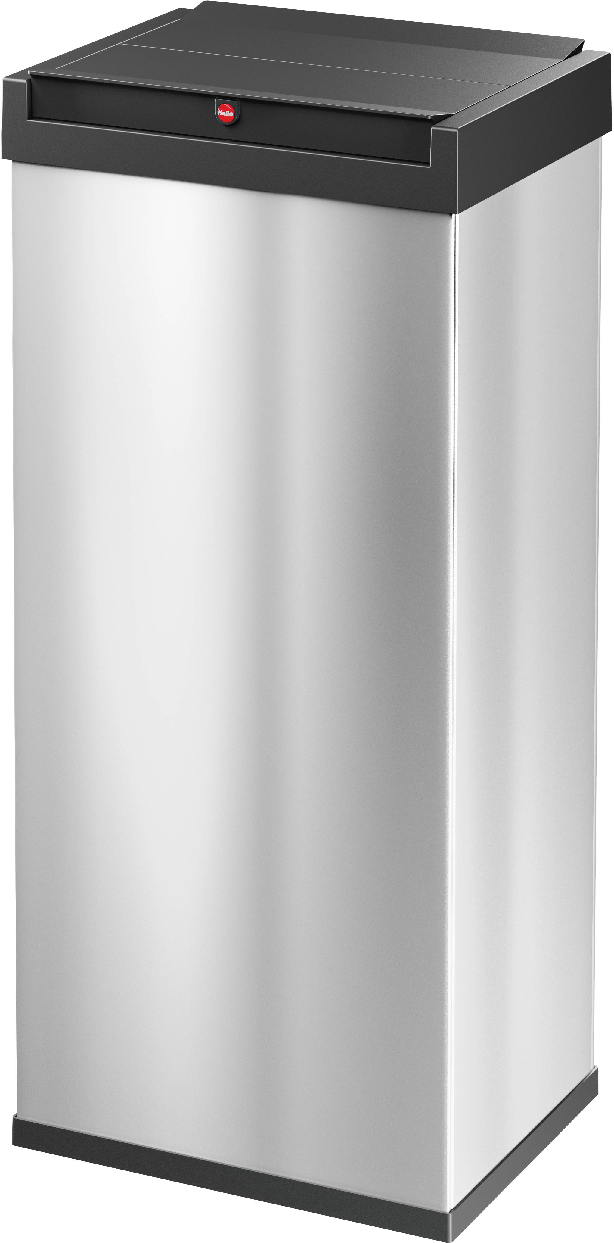 Hailo Bix-Box Swing XL 8602110 Mülleimer 52 l Edelstahl (B x H x T) 339 x 763 x 260 mm Silber, Schwarz Selbstschließender Schwingdeckel 1 St.
