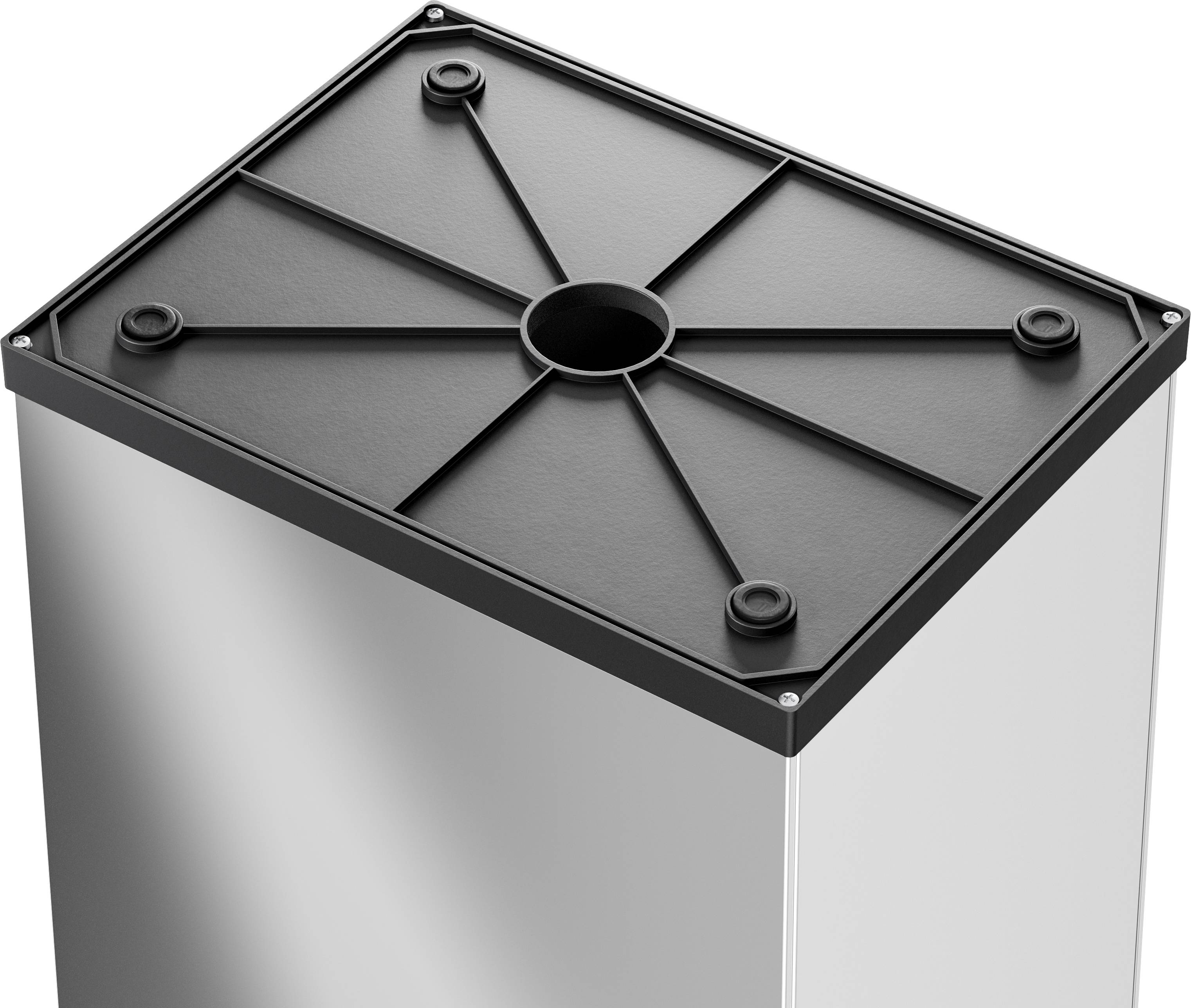 Hailo Bix-Box Swing XL 8602110 Mülleimer 52l Edelstahl (B x H x T) 339 x 763 x 260mm Silber, Schwarz Selbstschließender