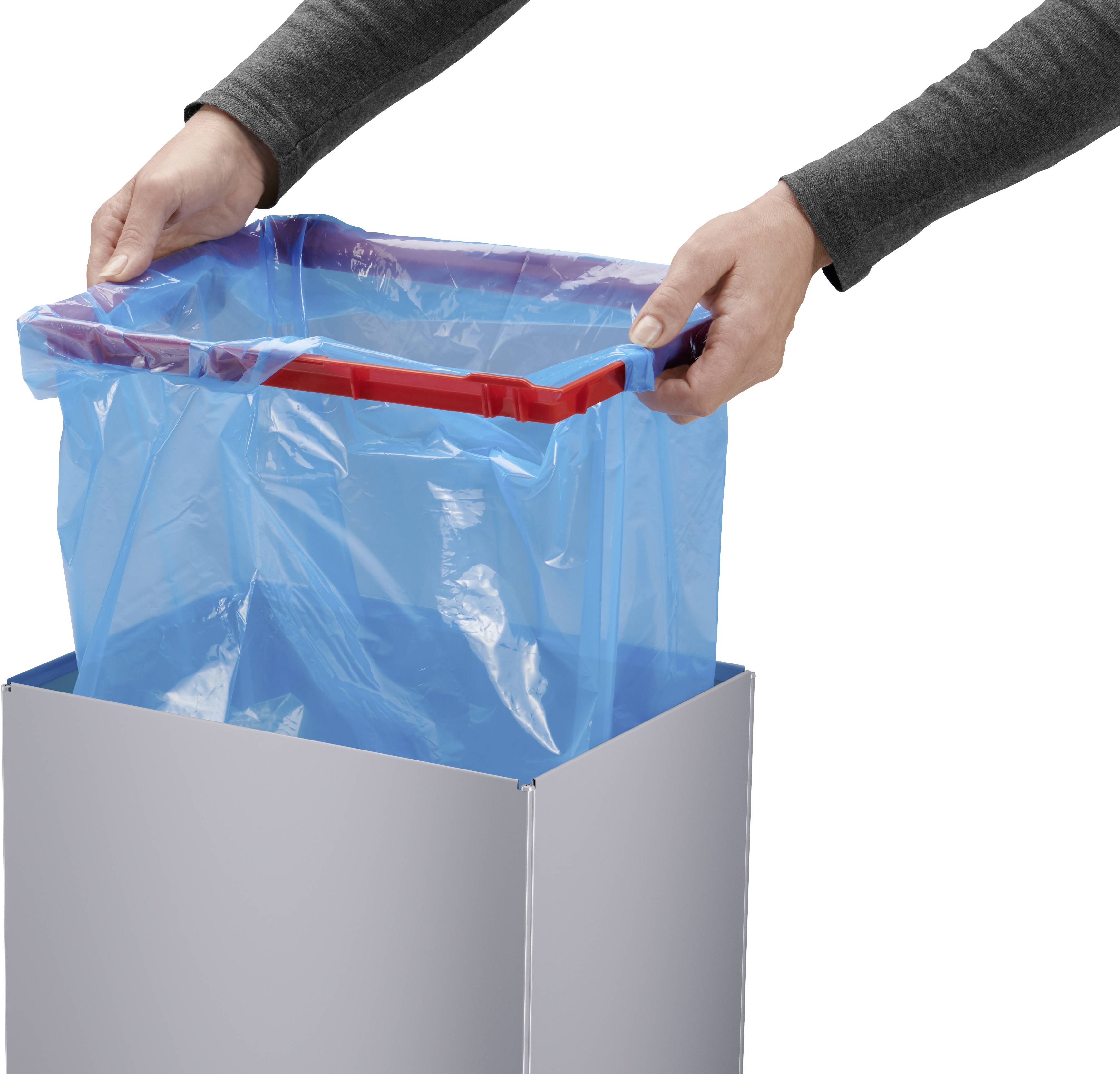 Hailo Bix-Box Swing XL 8602210 Mülleimer 52l Stahlblech (B x H x T) 339 x 763 x 260mm Silber, Schwarz Selbstschließender