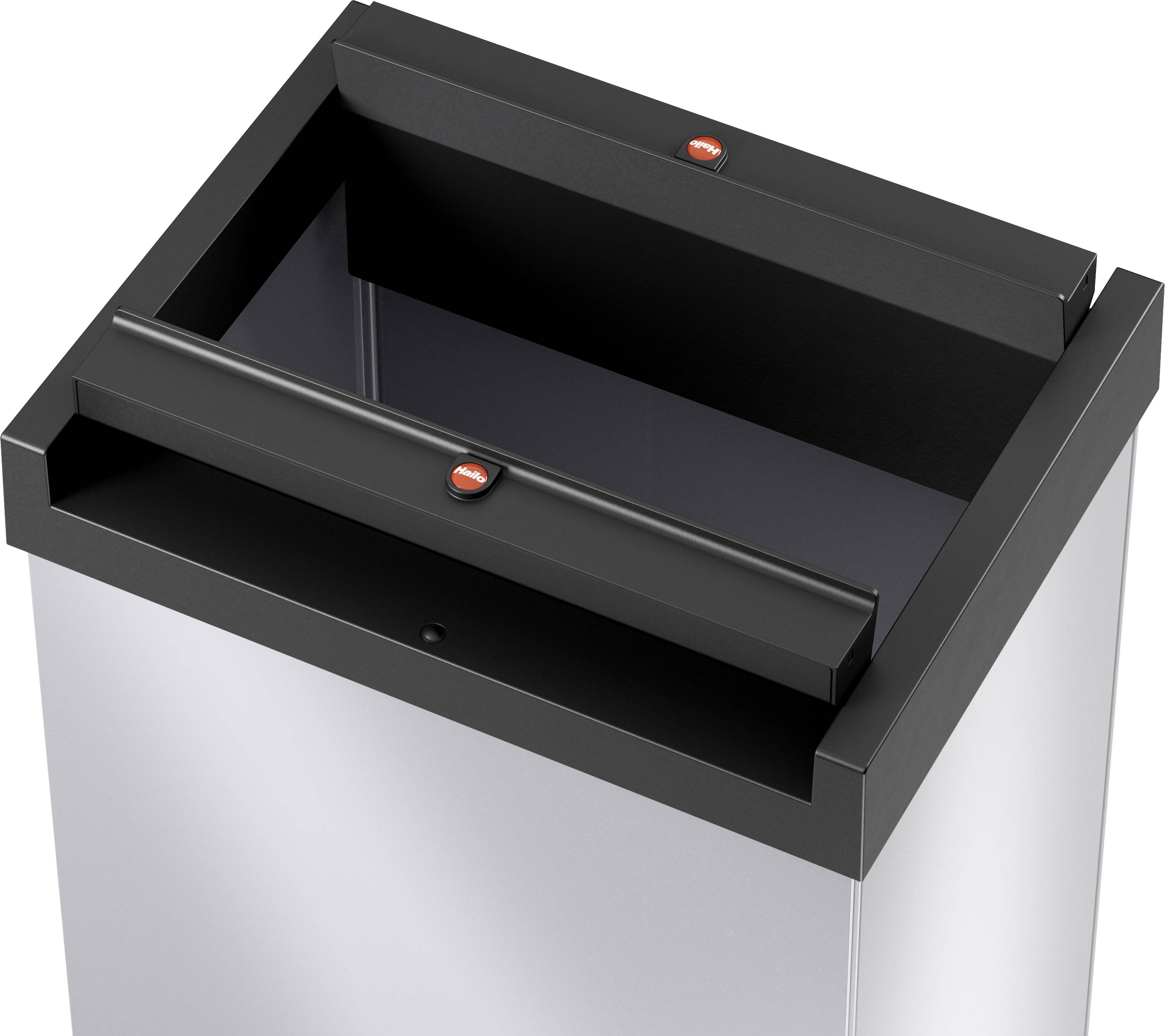 Hailo Bix-Box Swing XL 8602210 Mülleimer 52 l Stahlblech (B x H x T) 339 x 763 x 260 mm Silber, Schwarz Selbstschließender Schwingdeckel 1 St.
