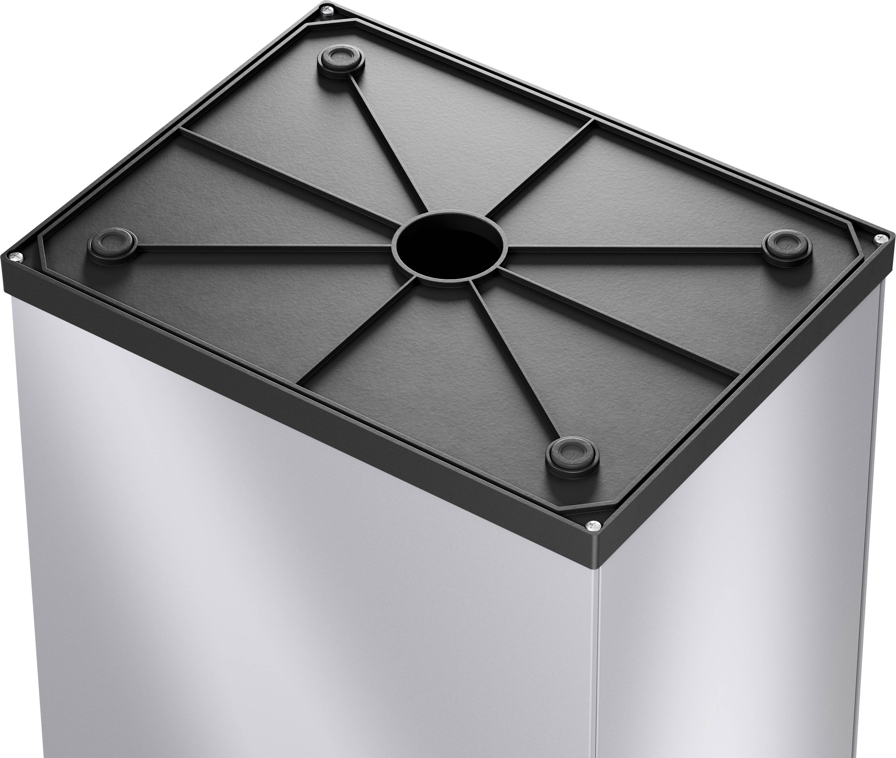 Hailo Bix-Box Swing XL 8602210 Mülleimer 52l Stahlblech (B x H x T) 339 x 763 x 260mm Silber, Schwarz Selbstschließender