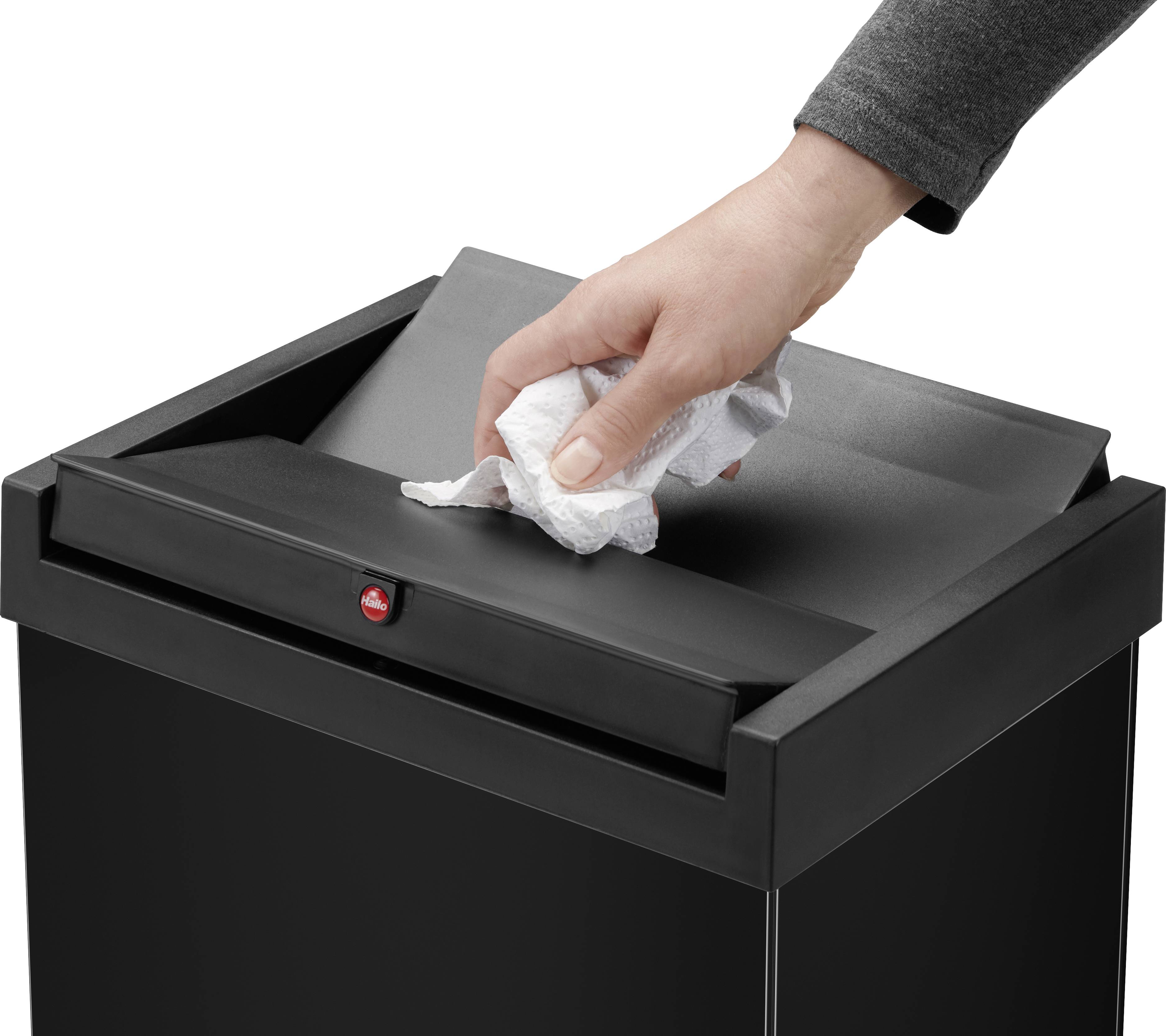 Hailo Bix-Box Swing XL 8602410 Mülleimer 52l Stahlblech (B x H x T) 339 x 763 x 260mm Schwarz Selbstschließender Schwingdeckel