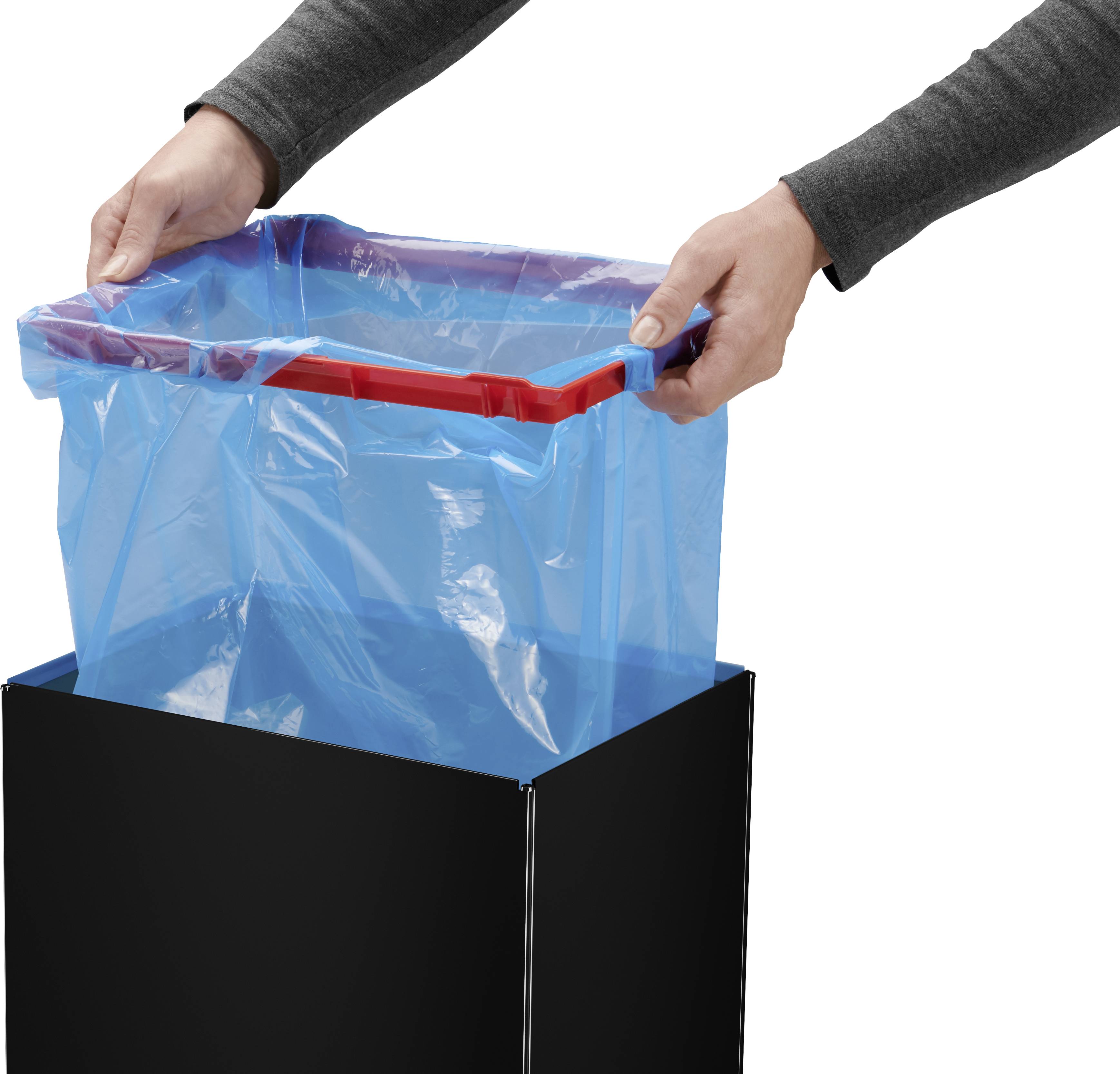 Hailo Bix-Box Swing XL 8602410 Mülleimer 52l Stahlblech (B x H x T) 339 x 763 x 260mm Schwarz Selbstschließender Schwingdeckel