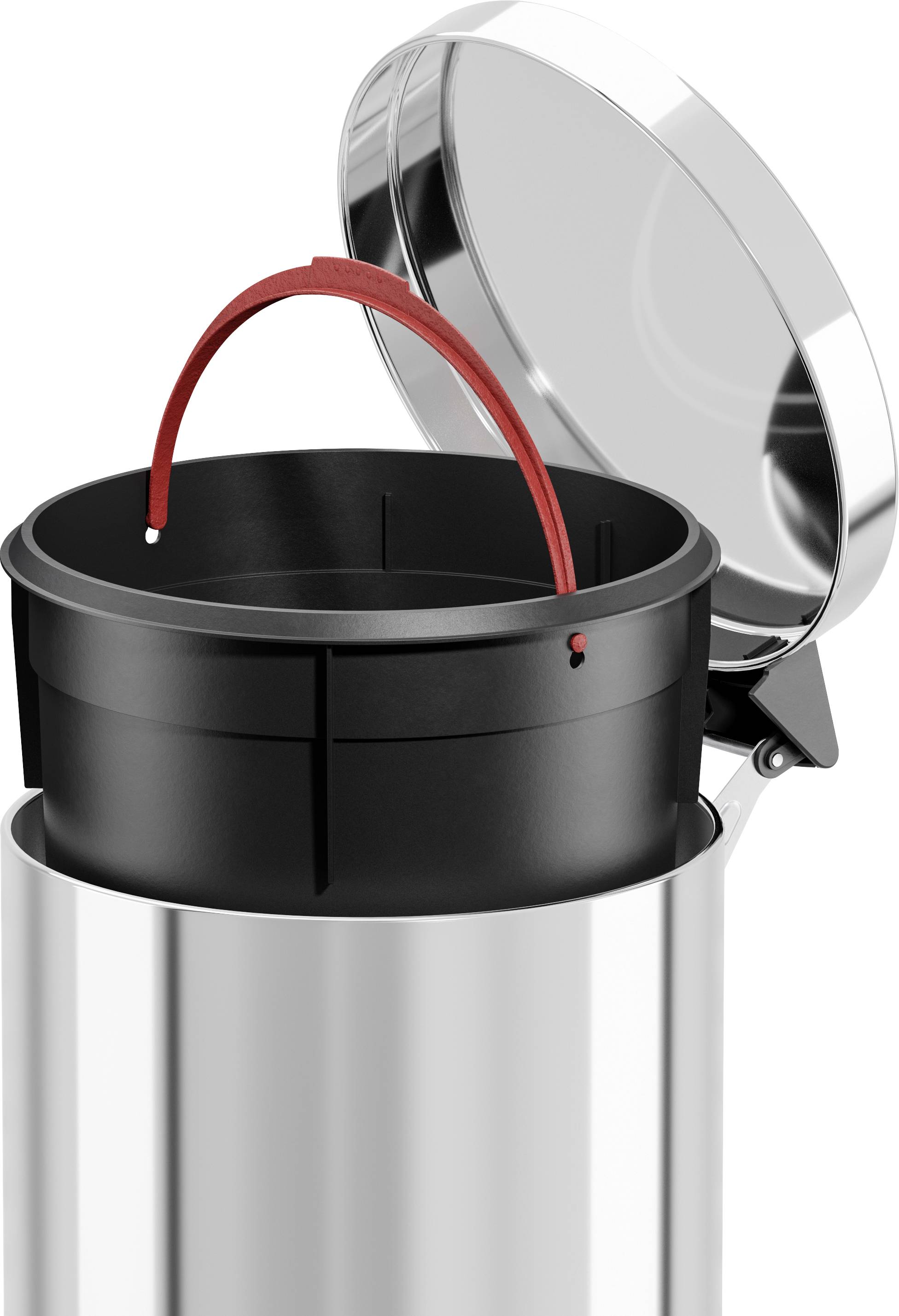 Hailo Solid M 0514-029 Mülleimer 12 l Edelstahl (B x H) 280 mm x 360 mm Silber Fuß-Tretmechanik 1 St.