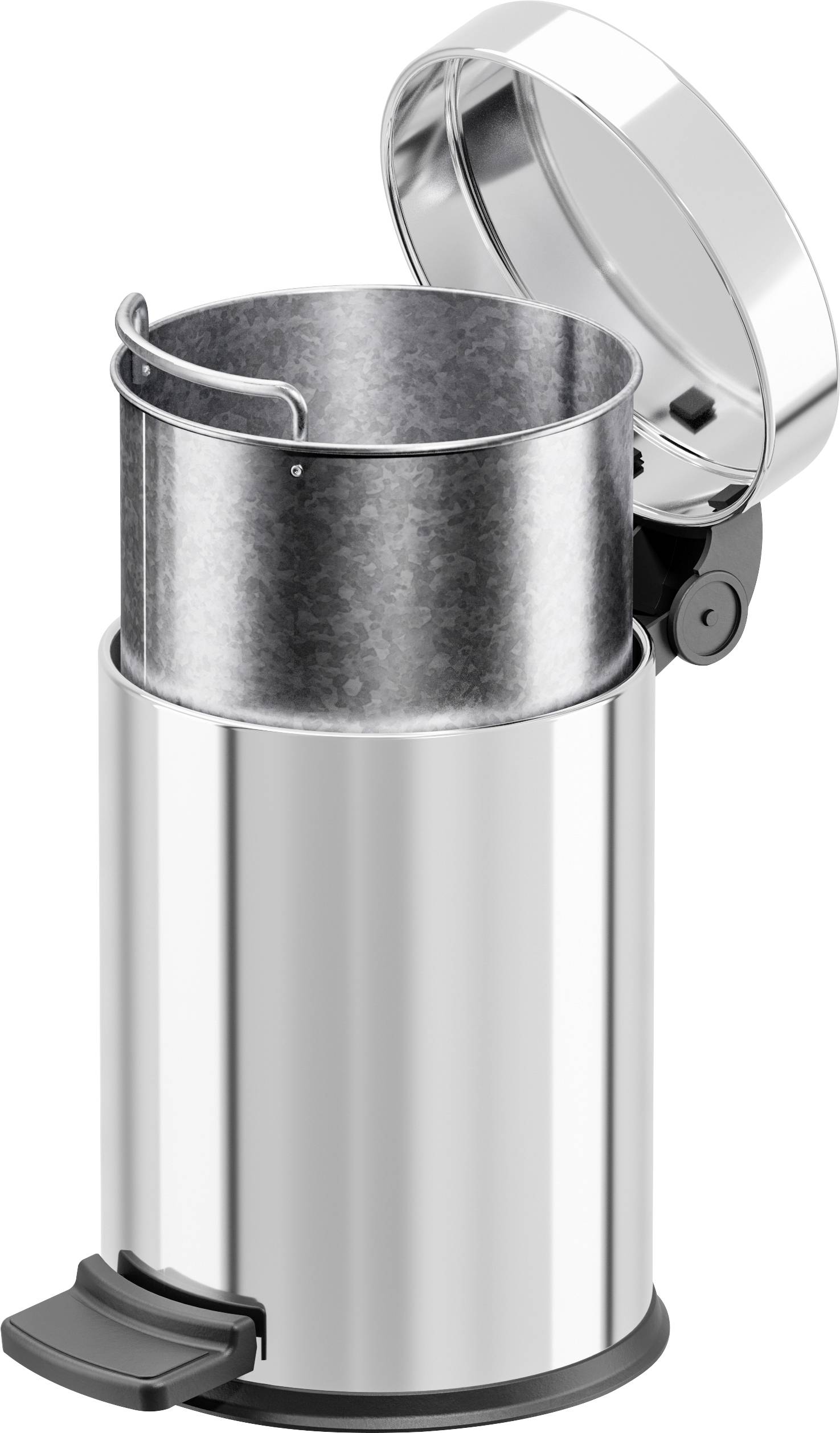 Hailo Solid S 0704-042 Kosmetikeimer 3 l Edelstahl (B x H) 180 mm x 270 mm Silber Fuß-Tretmechanik 1 St.