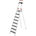 Hailo L100 TOPLINE 8050-807 Aluminium Stufen-Stehleiter inkl. Werkzeugablage Arbeitshöhe (max.): 3.72m Silber, Schwarz, Rot EN