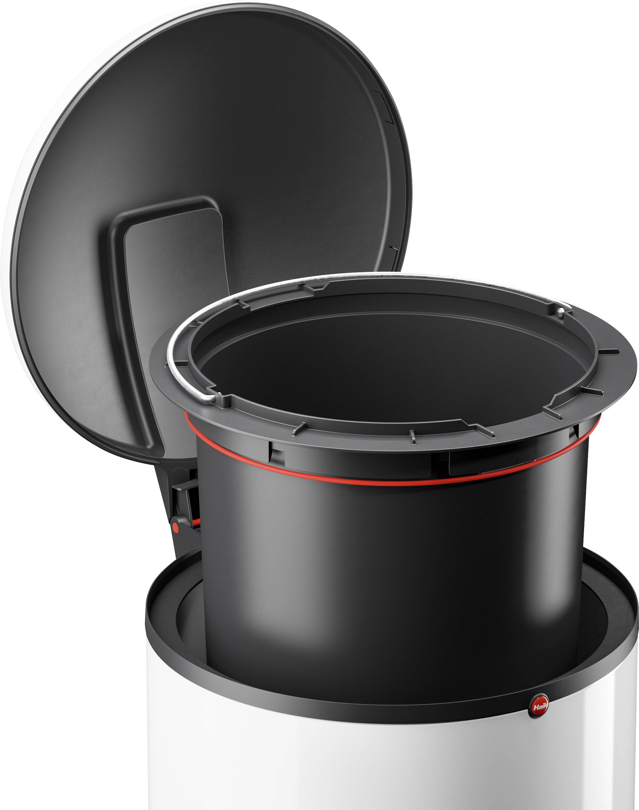 Hailo Harmony L 0531-030 Mülleimer 20 l Stahlblech (Ø x H) 308 mm x 642 mm Weiß Fuß-Tretmechanik 1 St.